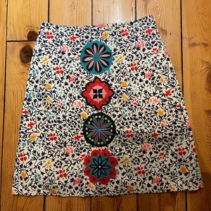 Boden Floral embroidered skirt.